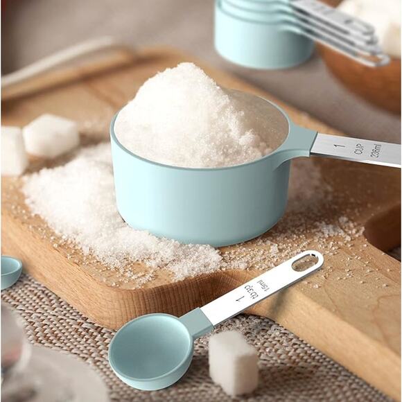 Nesting Measuring Cups & Spoons Set with Stainless Steel Handle (Green) - Picture 5 of 5